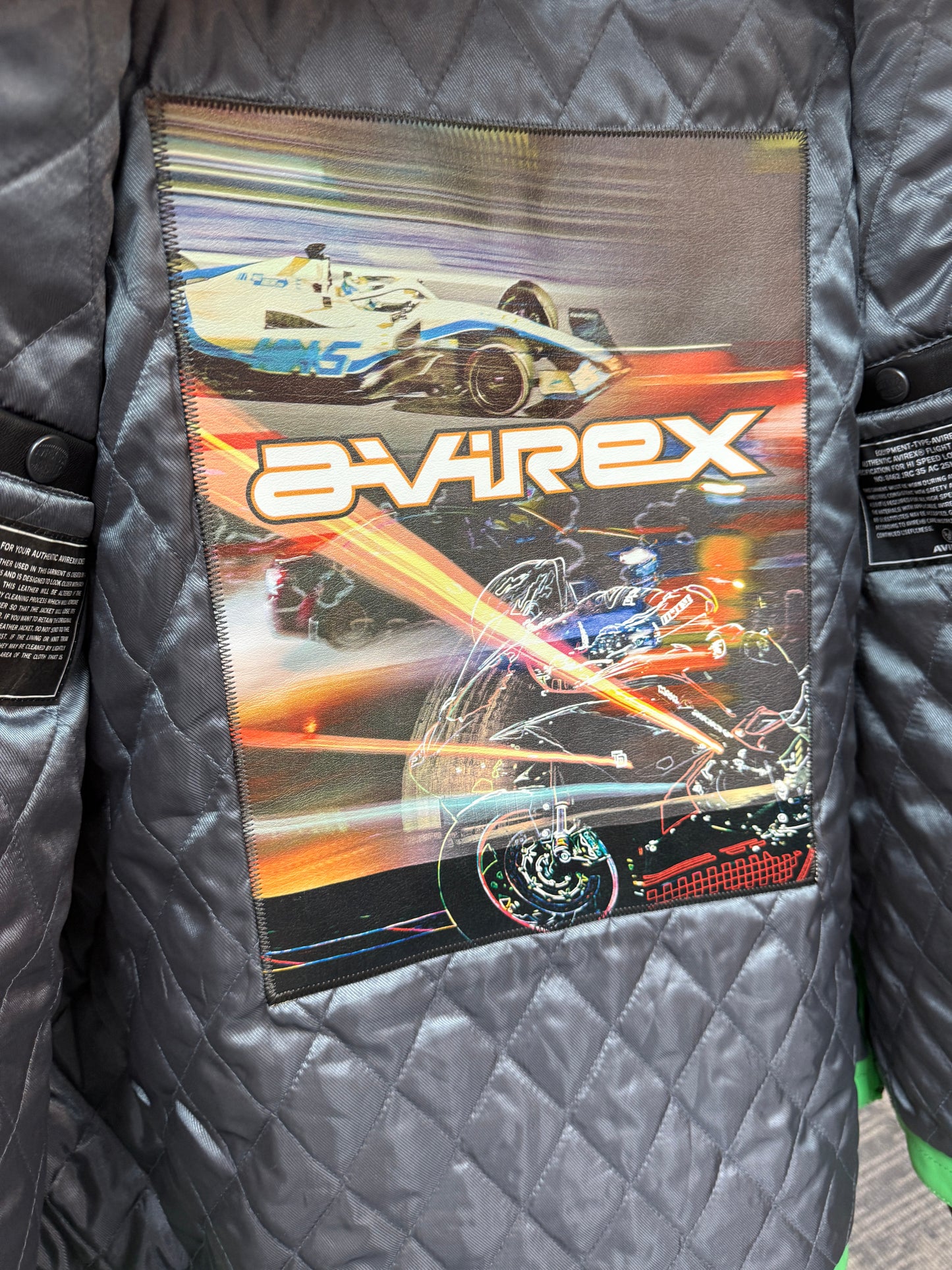 Avirex Lone Wolf Racer Leather Jacket Lime Green