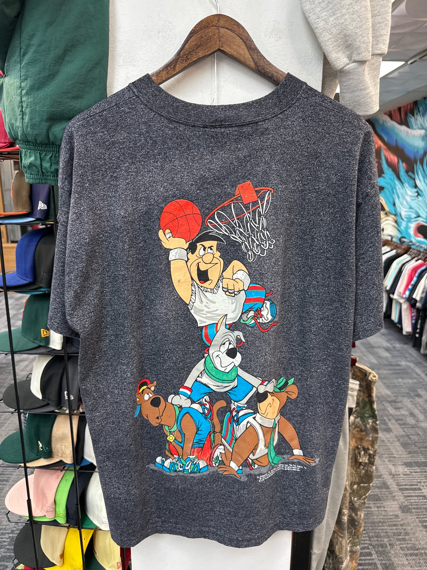 Vintage Cartoon Network Flintstones Slam Dunk Tee