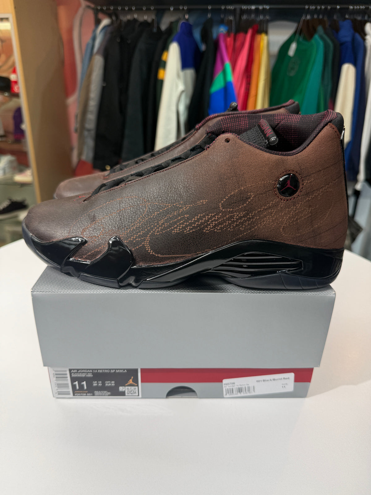 New Mowalola Burnt Red Jordan 14