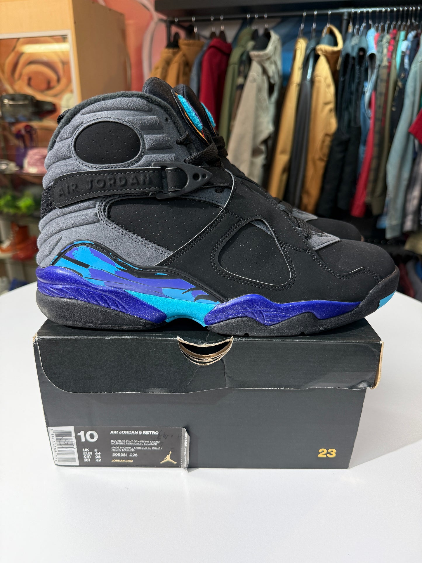 Preowned Aqua Jordan 8 (2015)