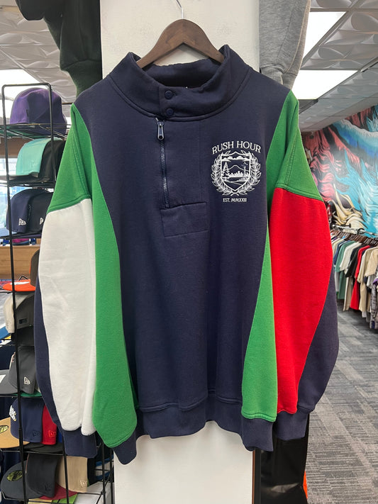 Rush Crest Quarterzip Blue/Red/Green/White