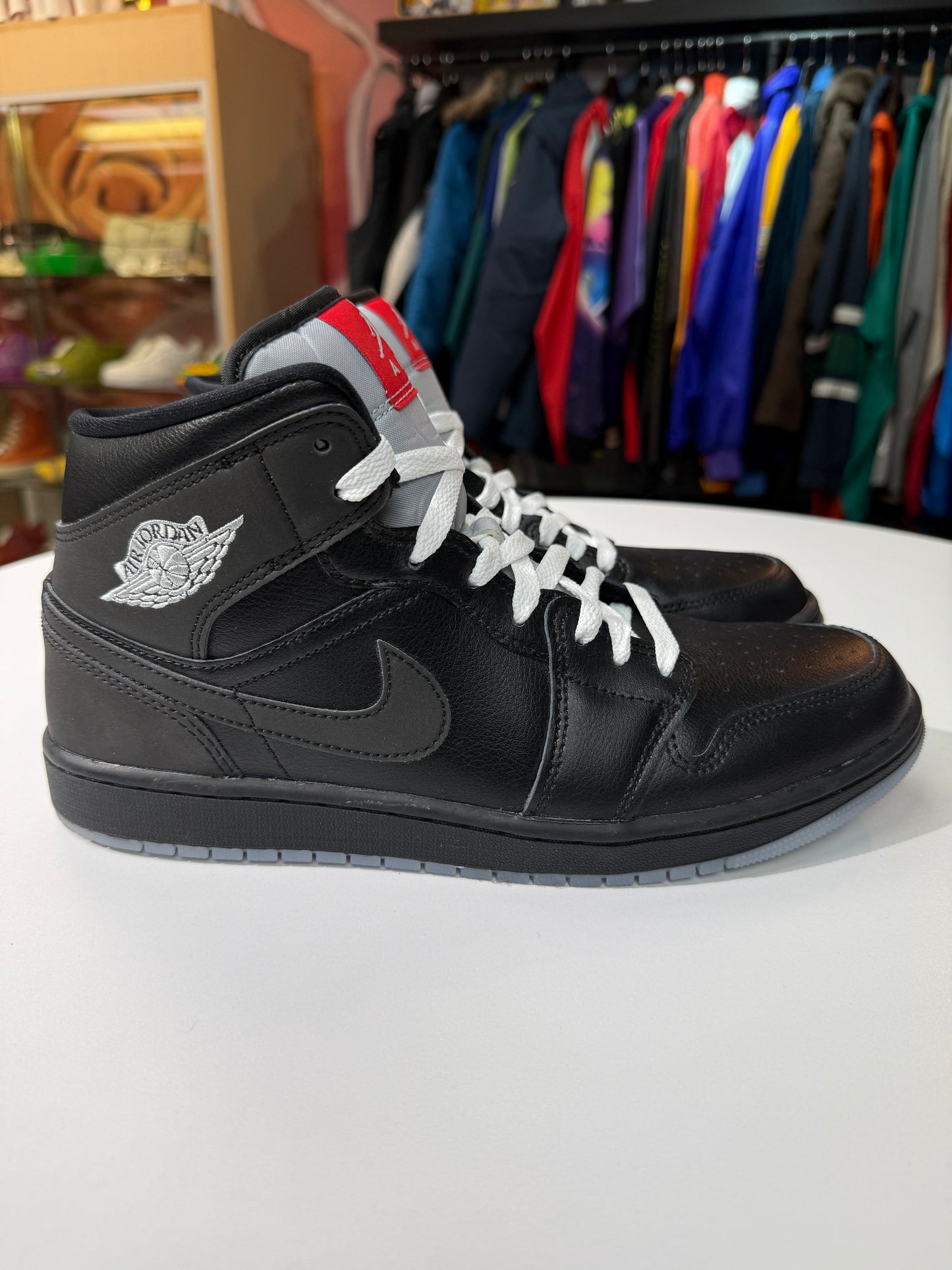 Preowned Black Metallic Reimagined Jordan 1 Mid
