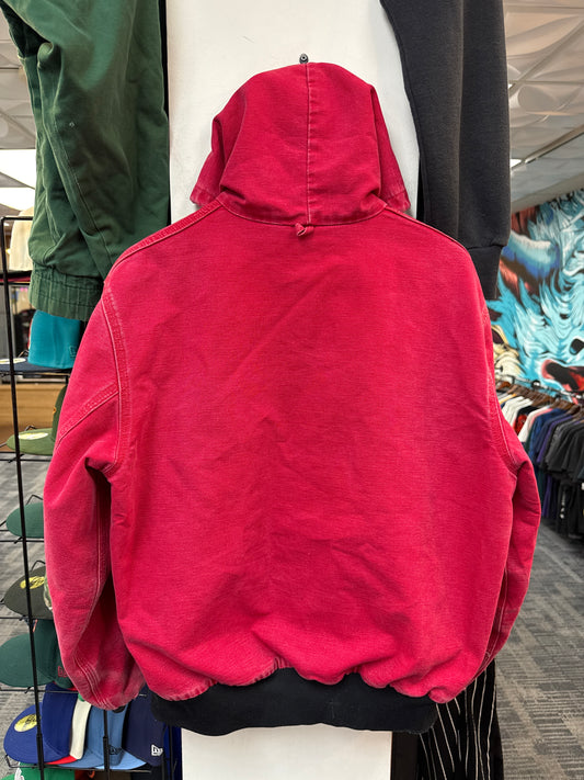 Vintage Carhartt Faded Red Hooded Jacket