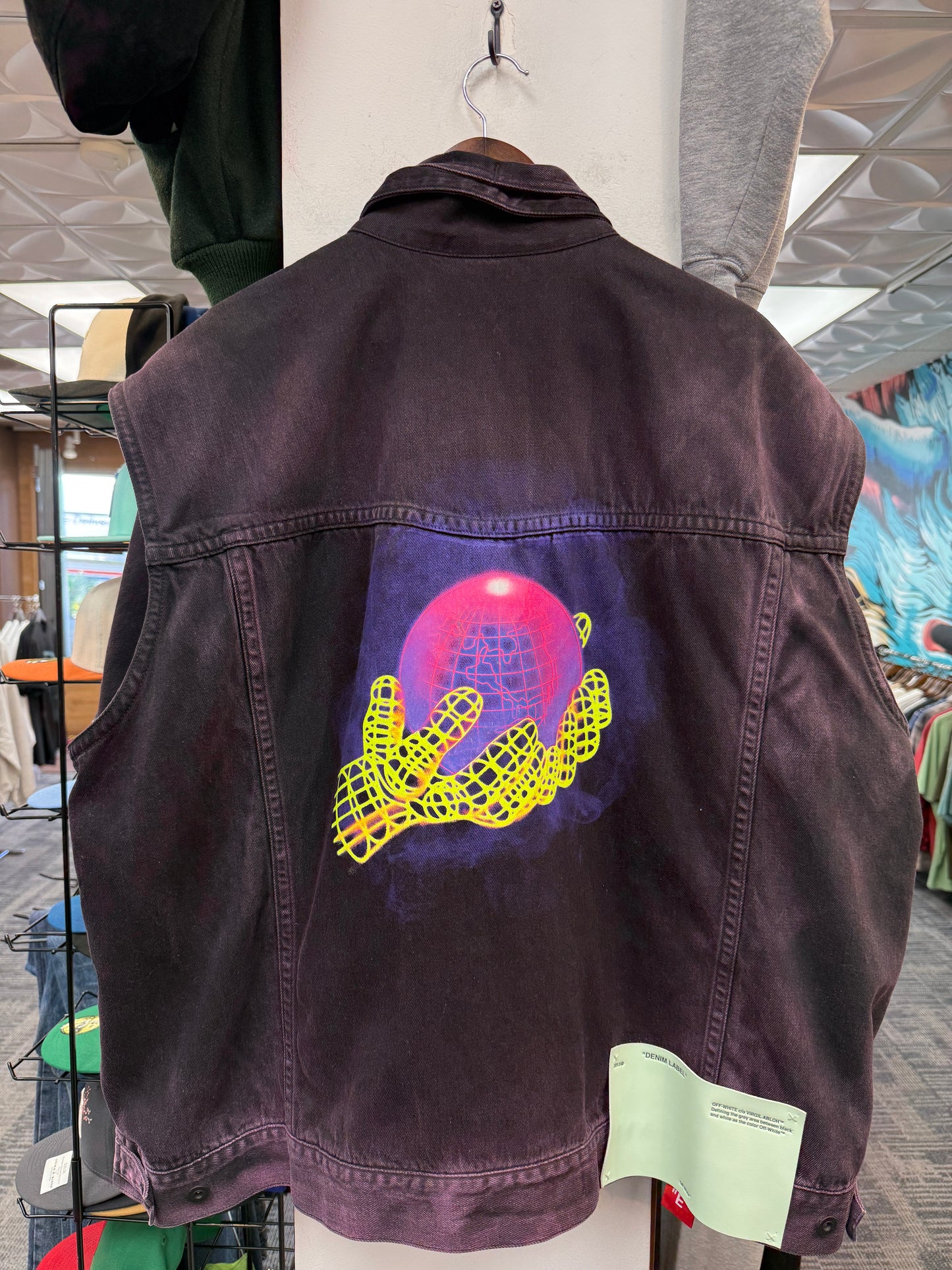 Off-White Globe Washed Denim Jacket