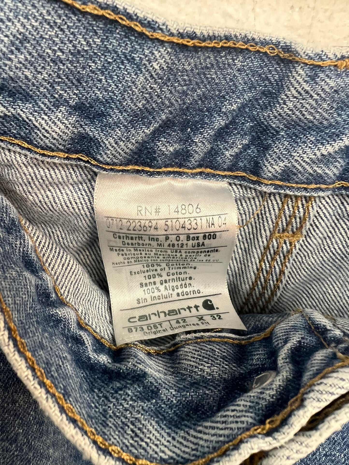 Carhartt Light Wash Double-Knee Denim Jeans