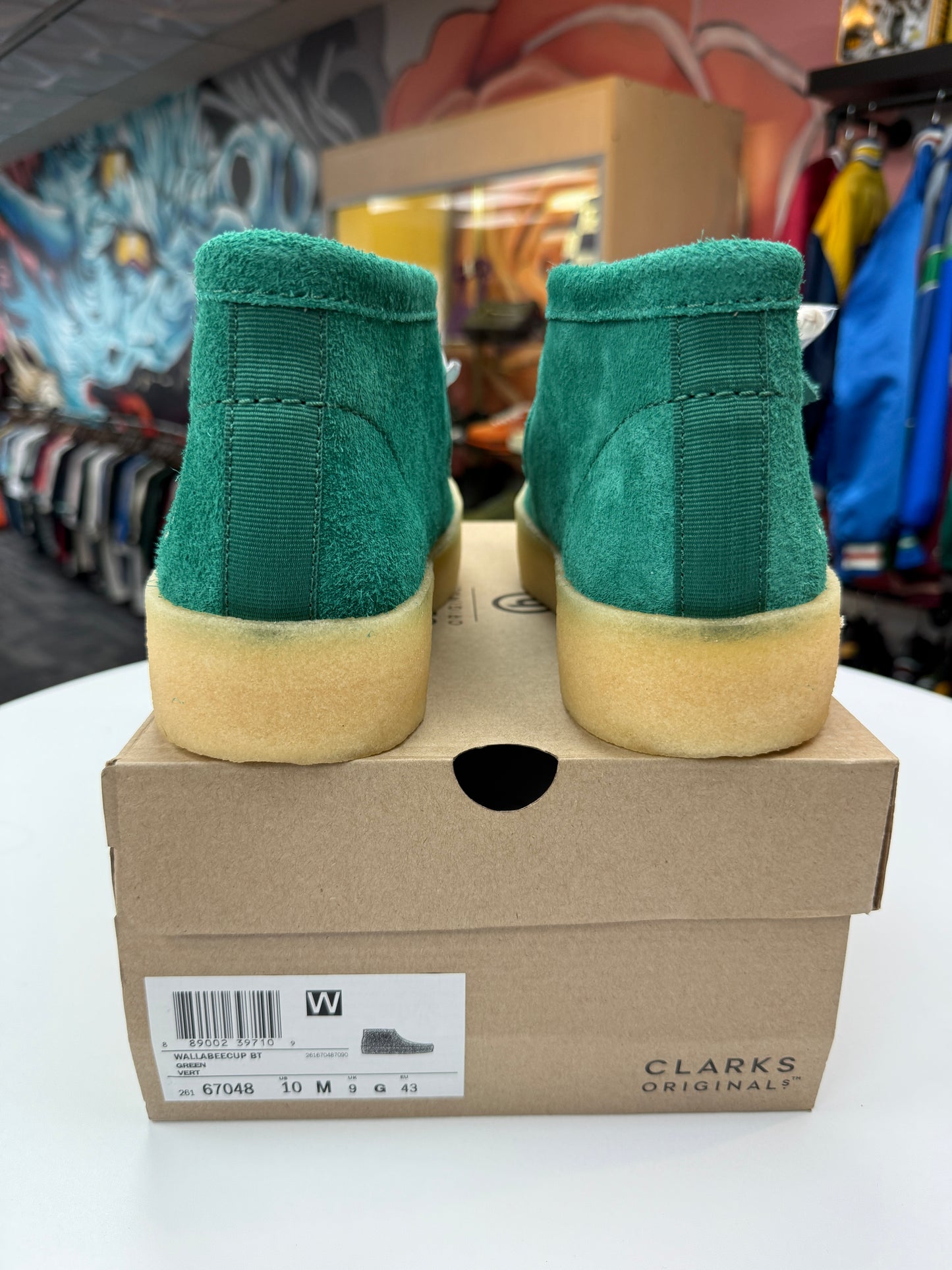 New Hidden Green Clarks Wallabe Cup
