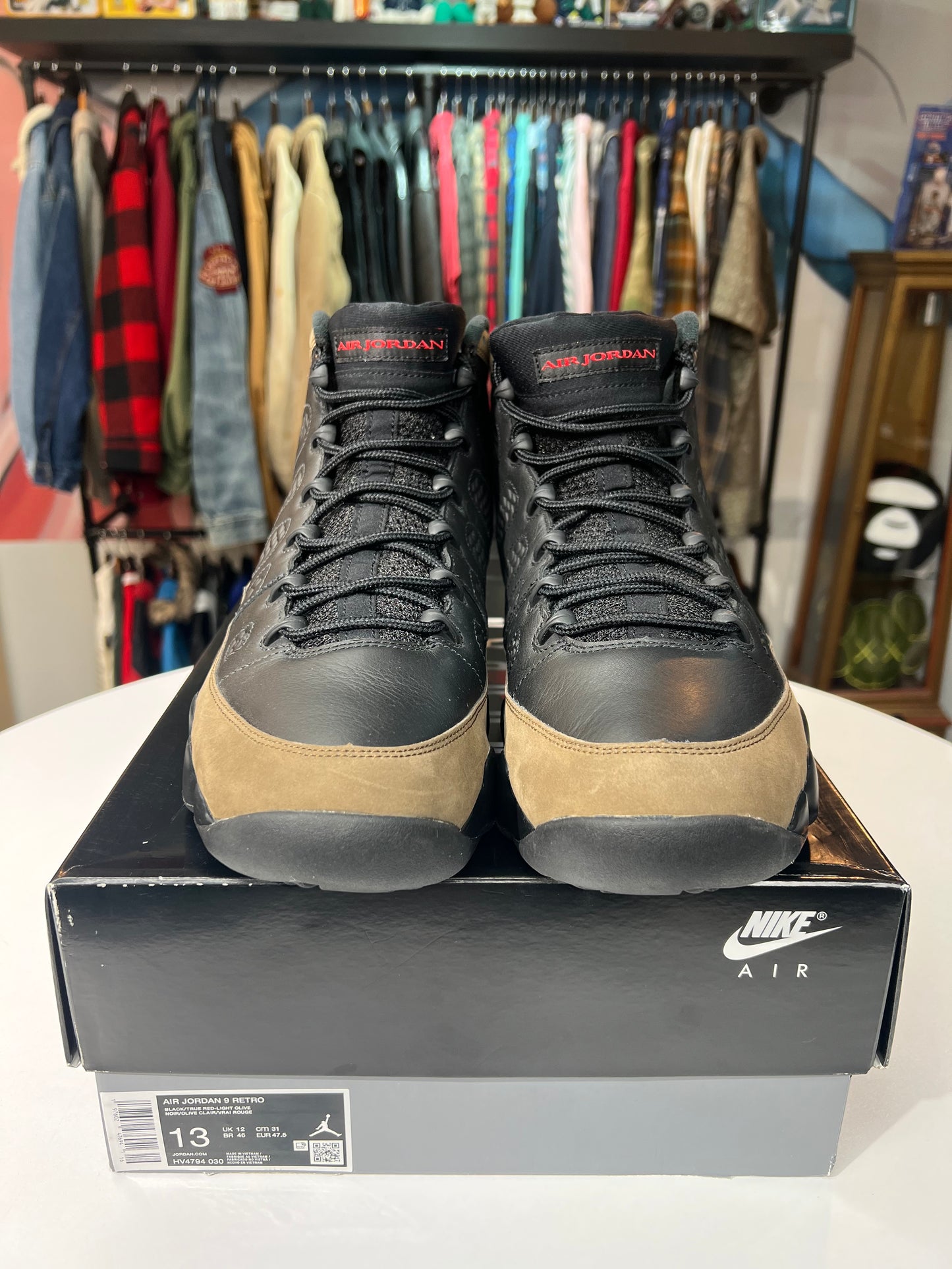 Preowned Jordan 9 Olive (2024)