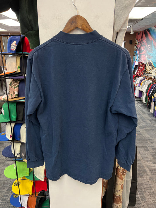 Nike Mock Neck Navy Long Sleeve Tee