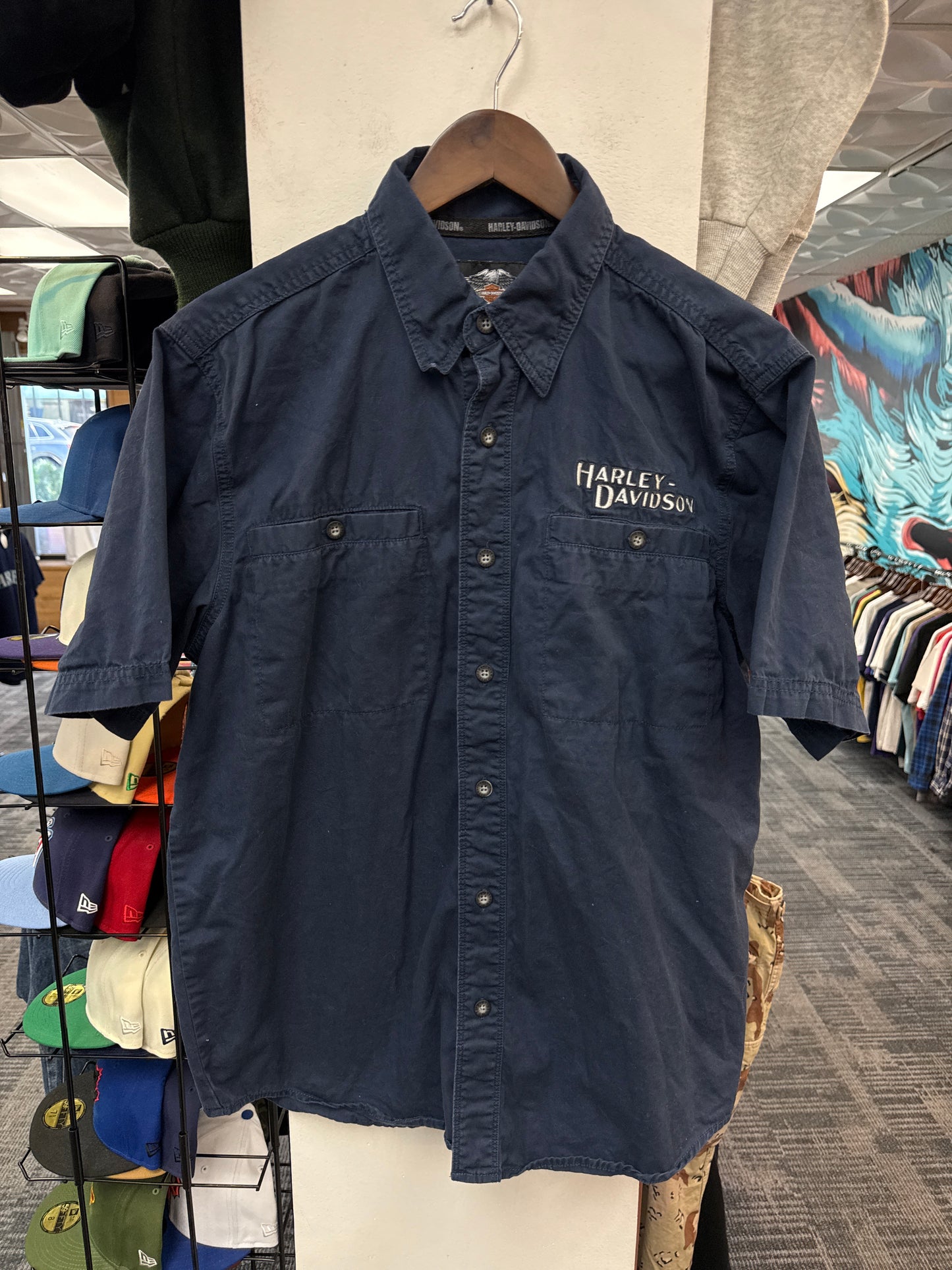 Harley Davidson S/S Navy Button Up