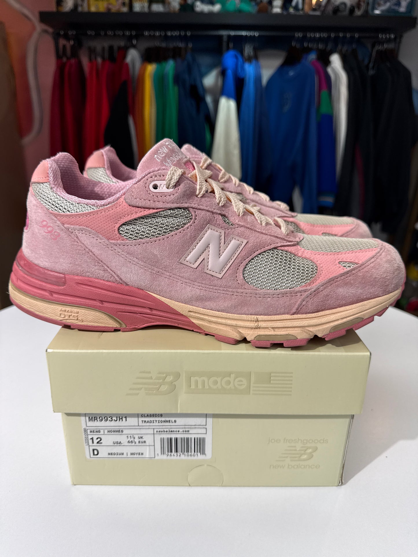 Preowned New Balance 993 x JFG Performance Art Powder Pink