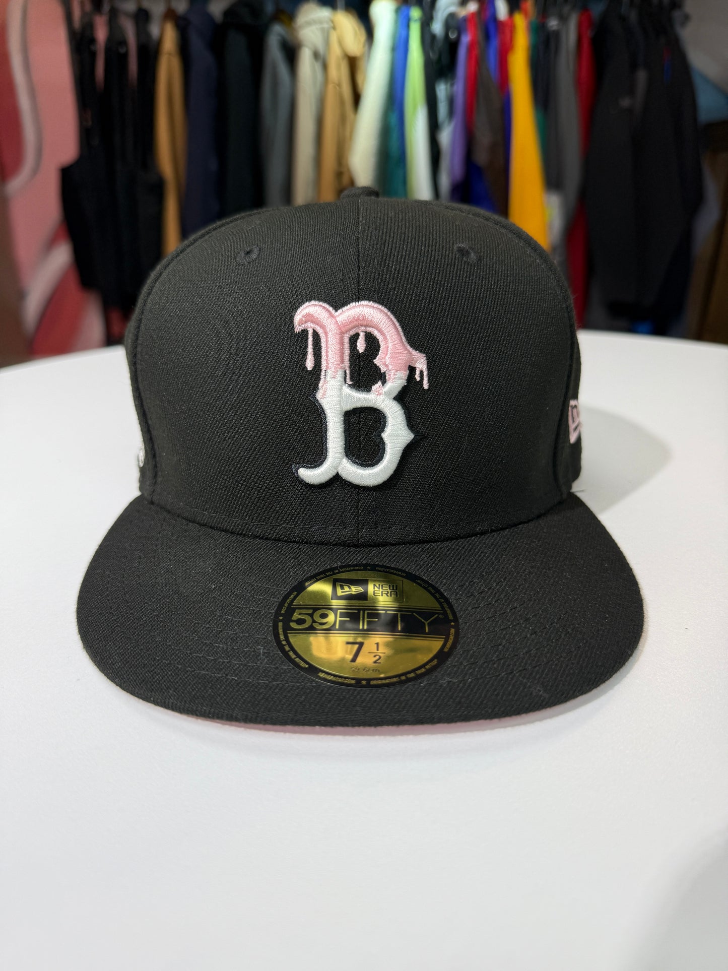 Pink Drip Boston Reds Fitted