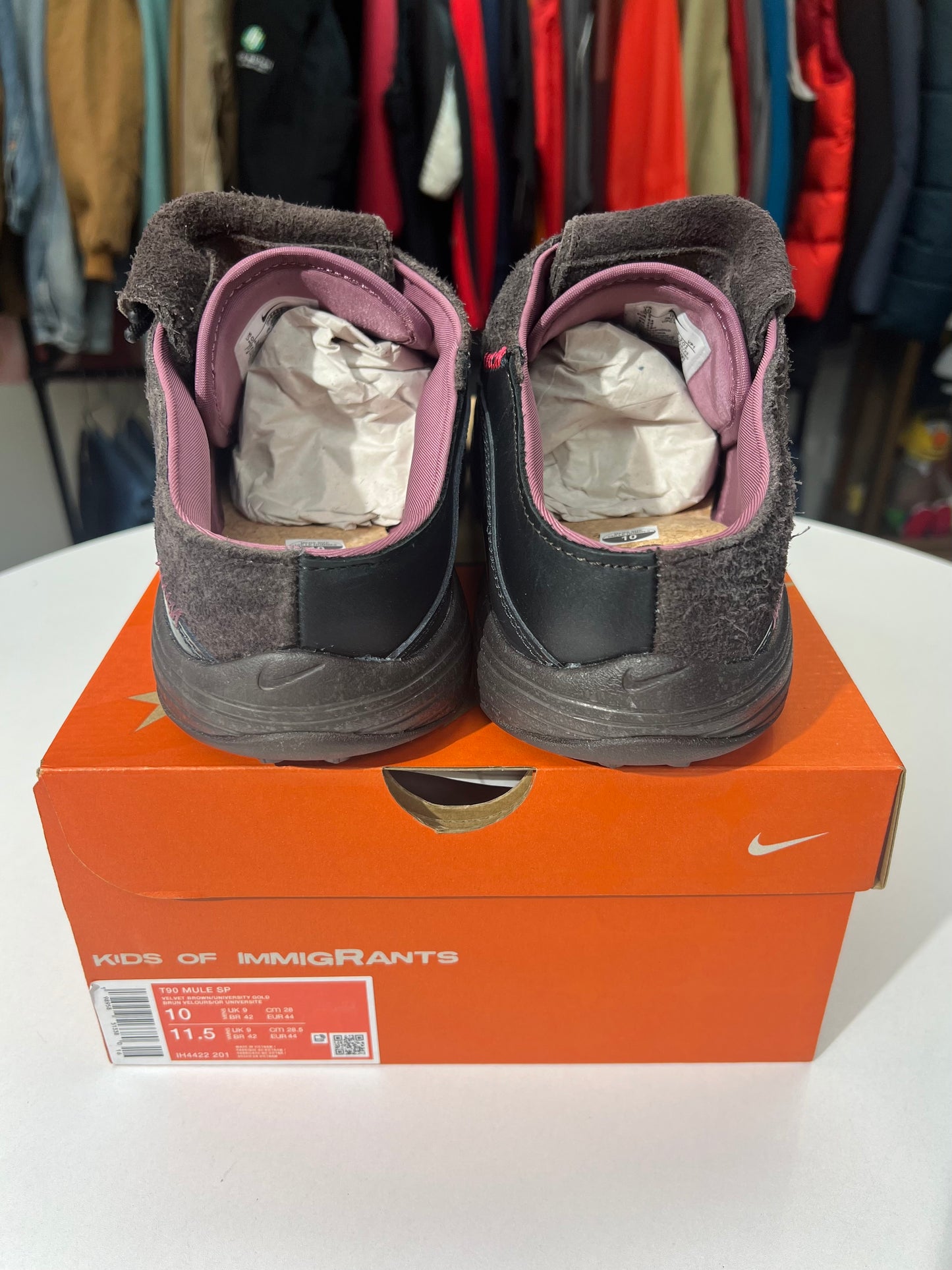 New Nike Kids of Immigrants T90 Mule Velvet Brown