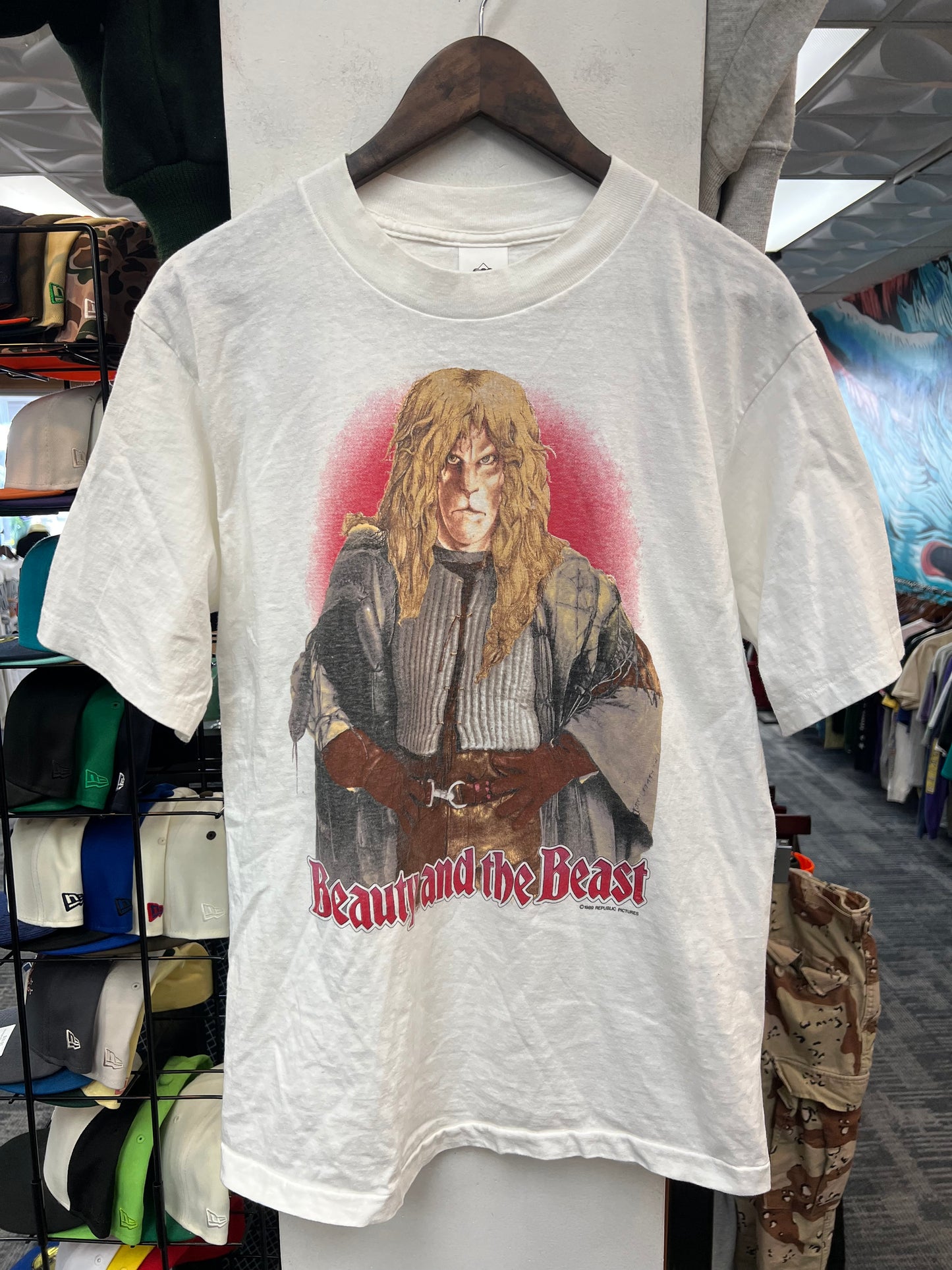 Vintage White Beauty and the Beast Graphic Tee