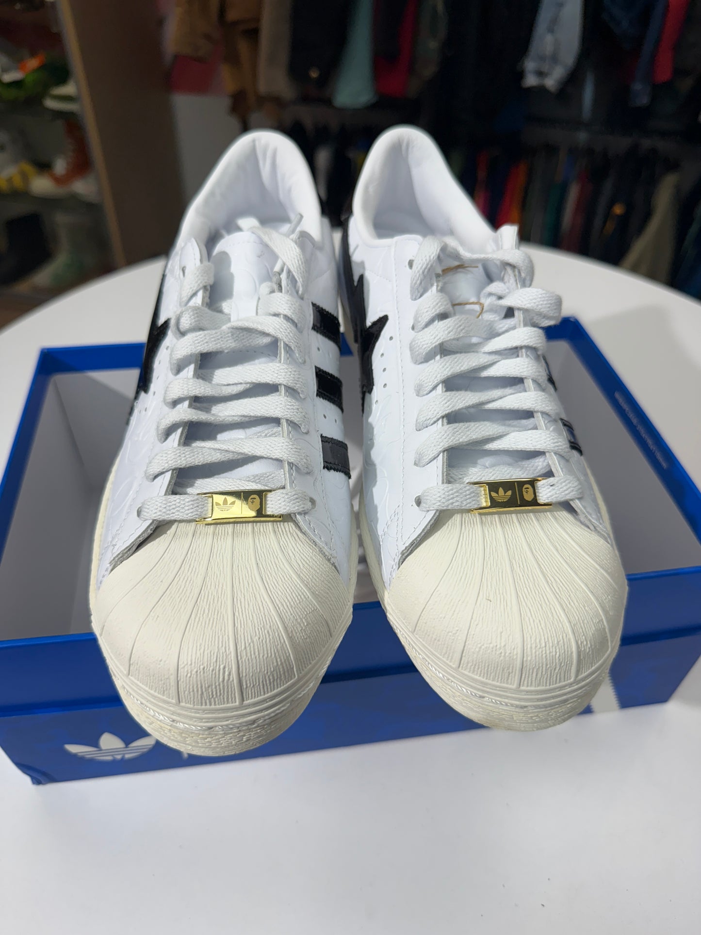 New Bape White Black Superstar Adidas Vintage