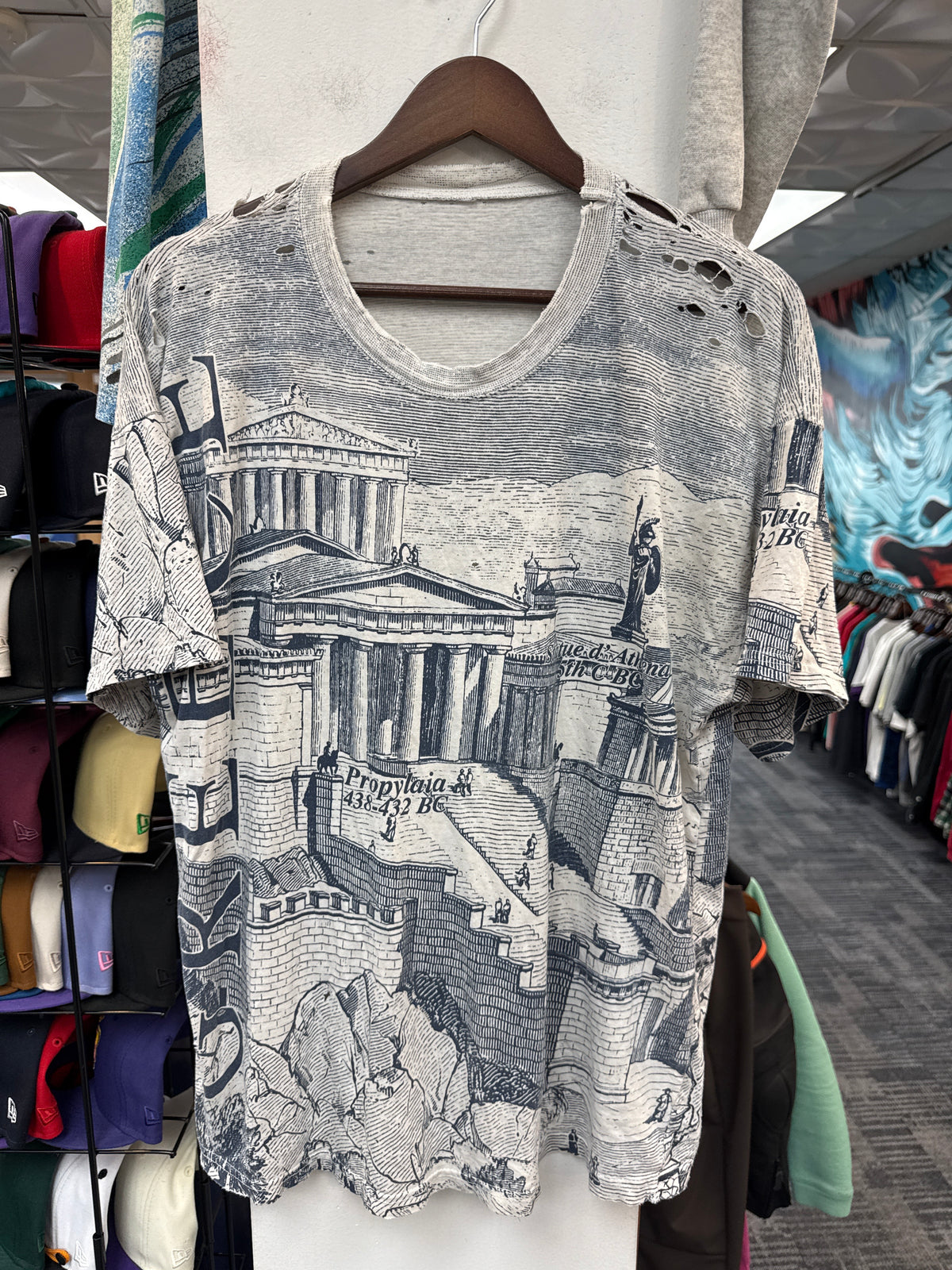 Vintage Thrashed Greece AOP Tee