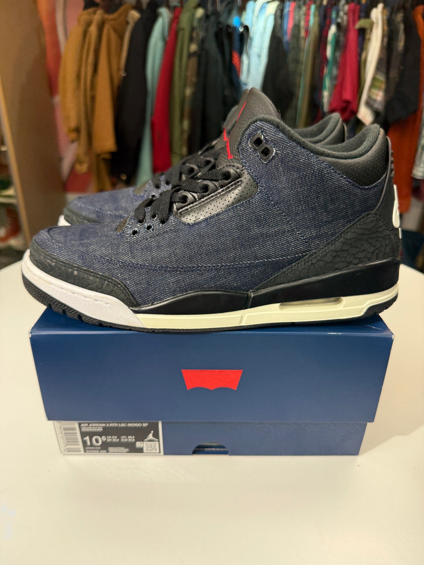 Preowned Indigo Levi’s Jordan 3
