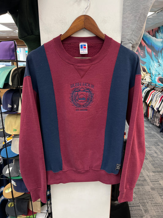 Rush Hour Crest Burgundy/Navy Crewneck