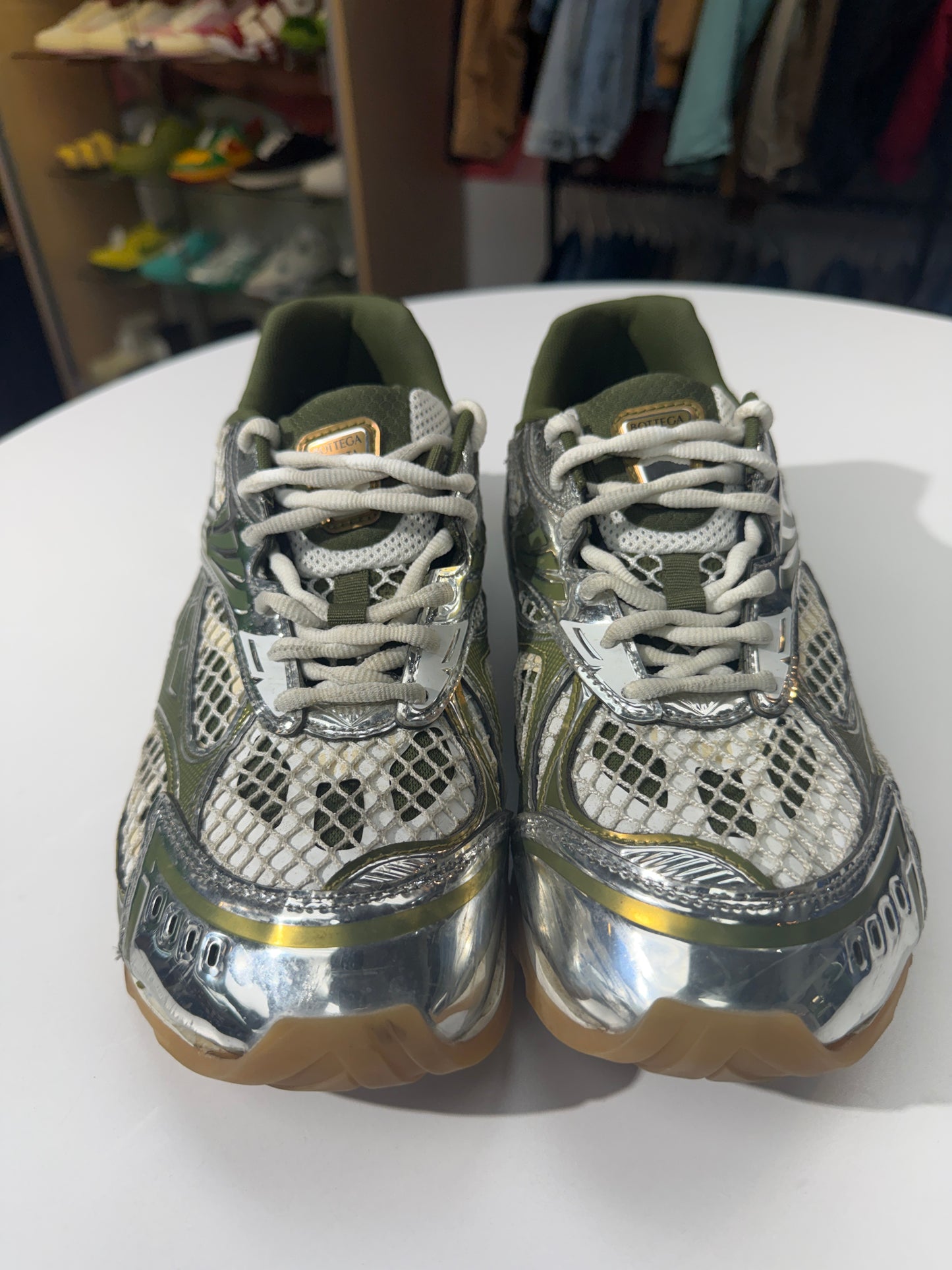 Preowned Mud White Bottega Veneta Orbit