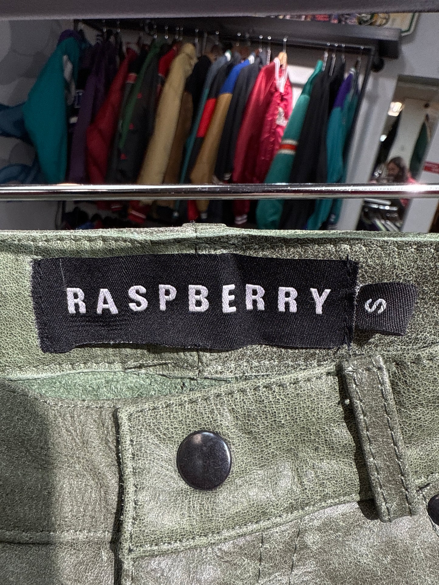 New GV Raspberry Hills Green Leather Shorts