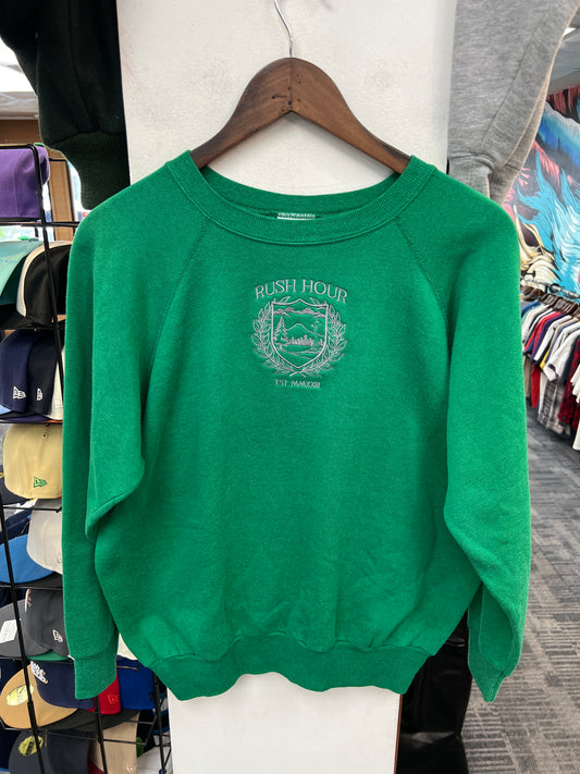 Rush Crest Green/Grey Crewneck
