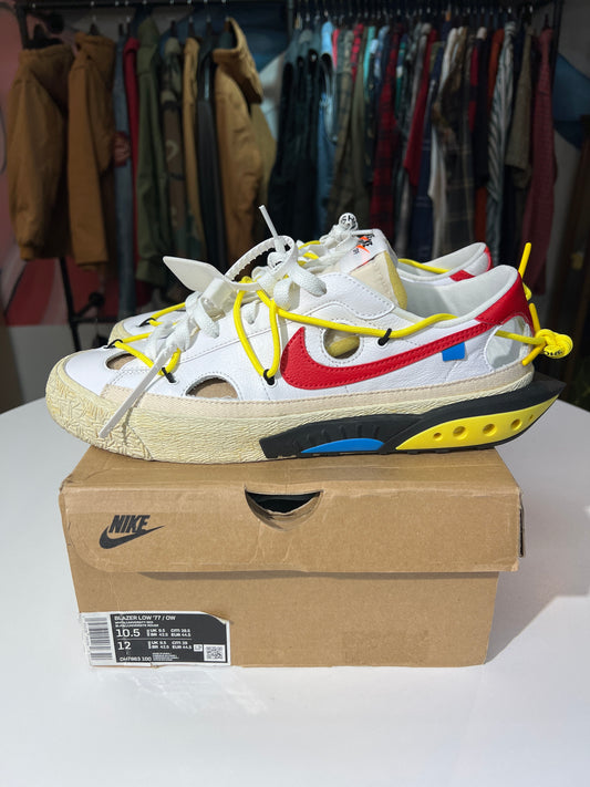 Preowned Off White x Nike Blazer Low White University Red