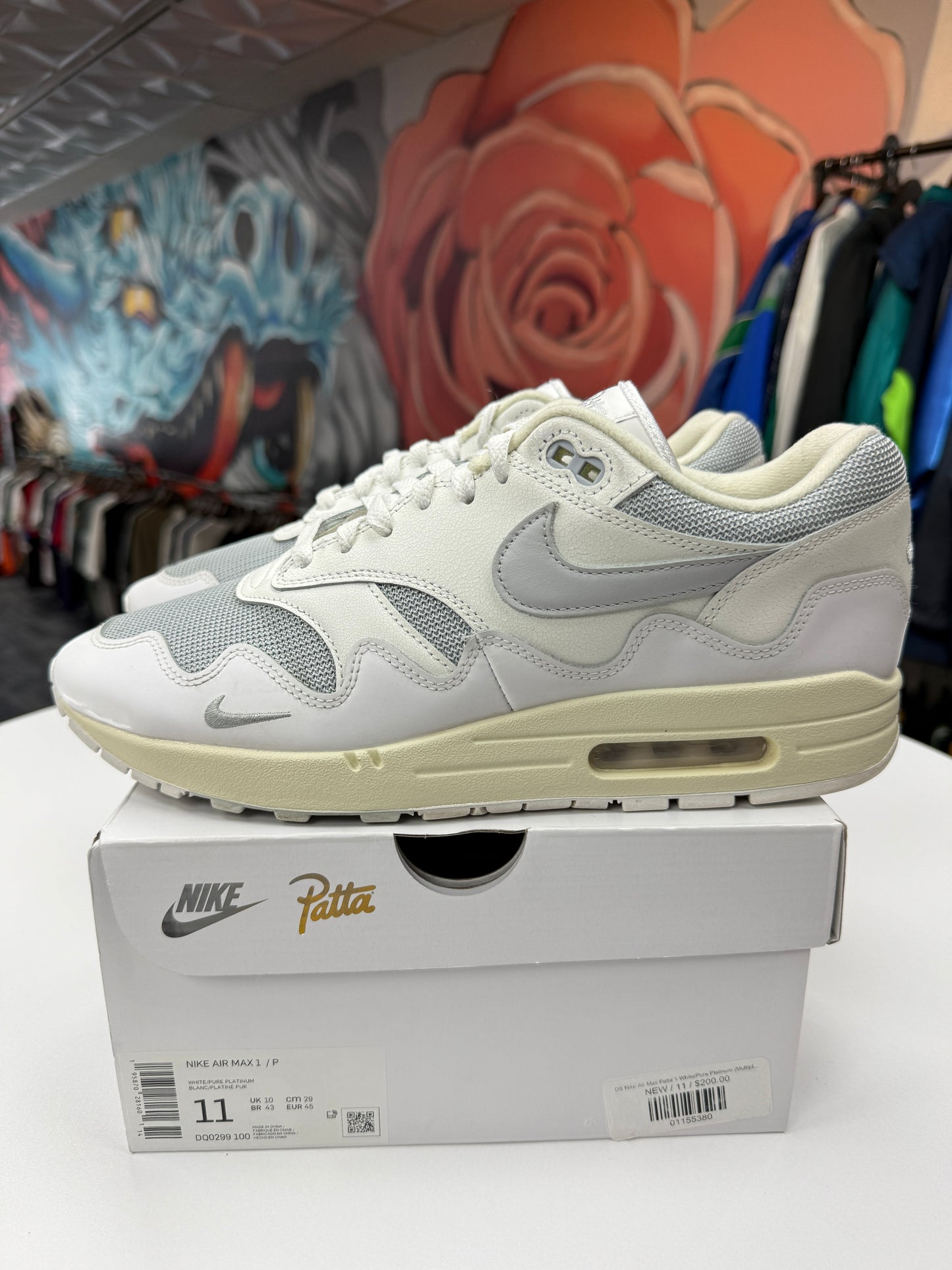 Preowned Air Max 1 Patta Waves White