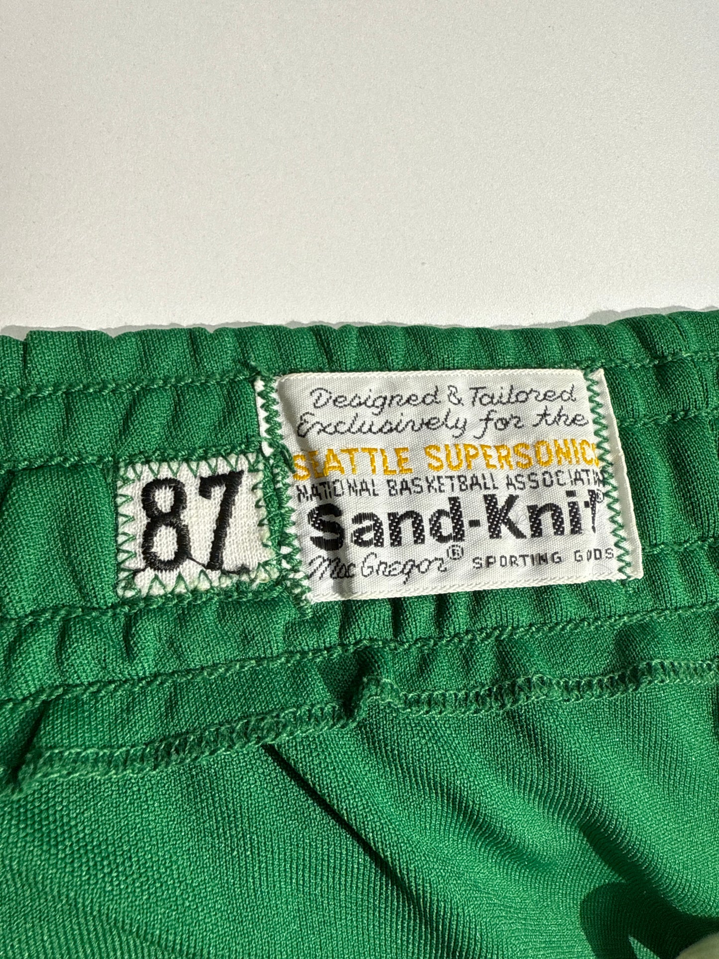 Vintage Sand-Knit Game Issued Seattle Supersonics Warm Up Pants
