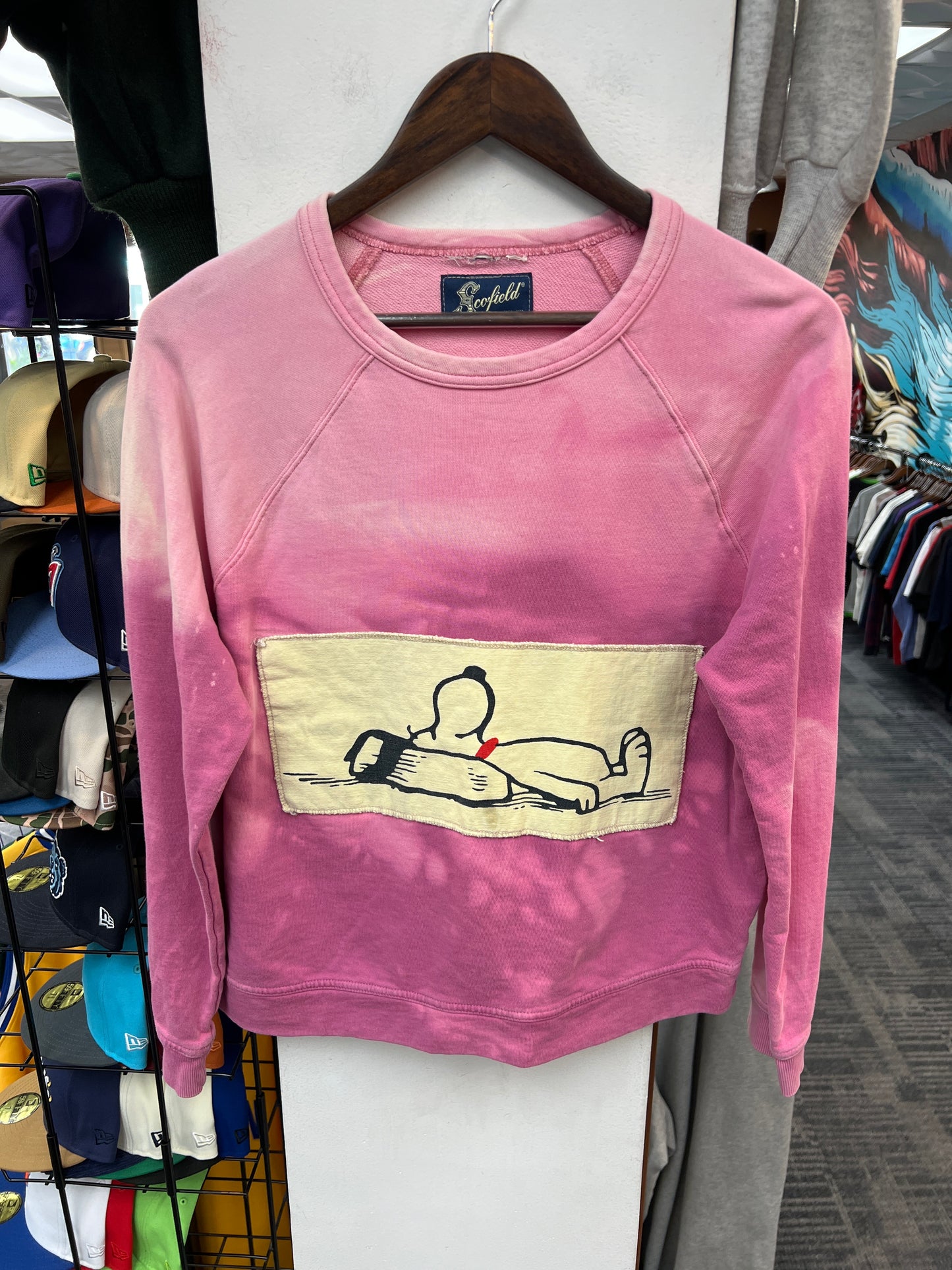 Scorfield Pink Sleepy Snoopy Crewneck