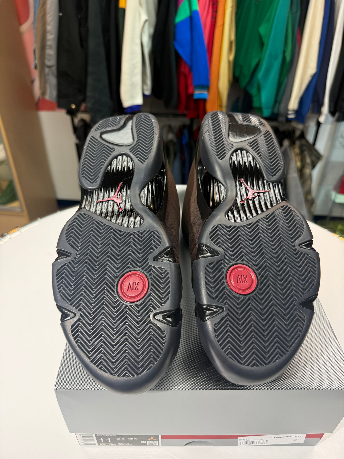 New Mowalola Burnt Red Jordan 14