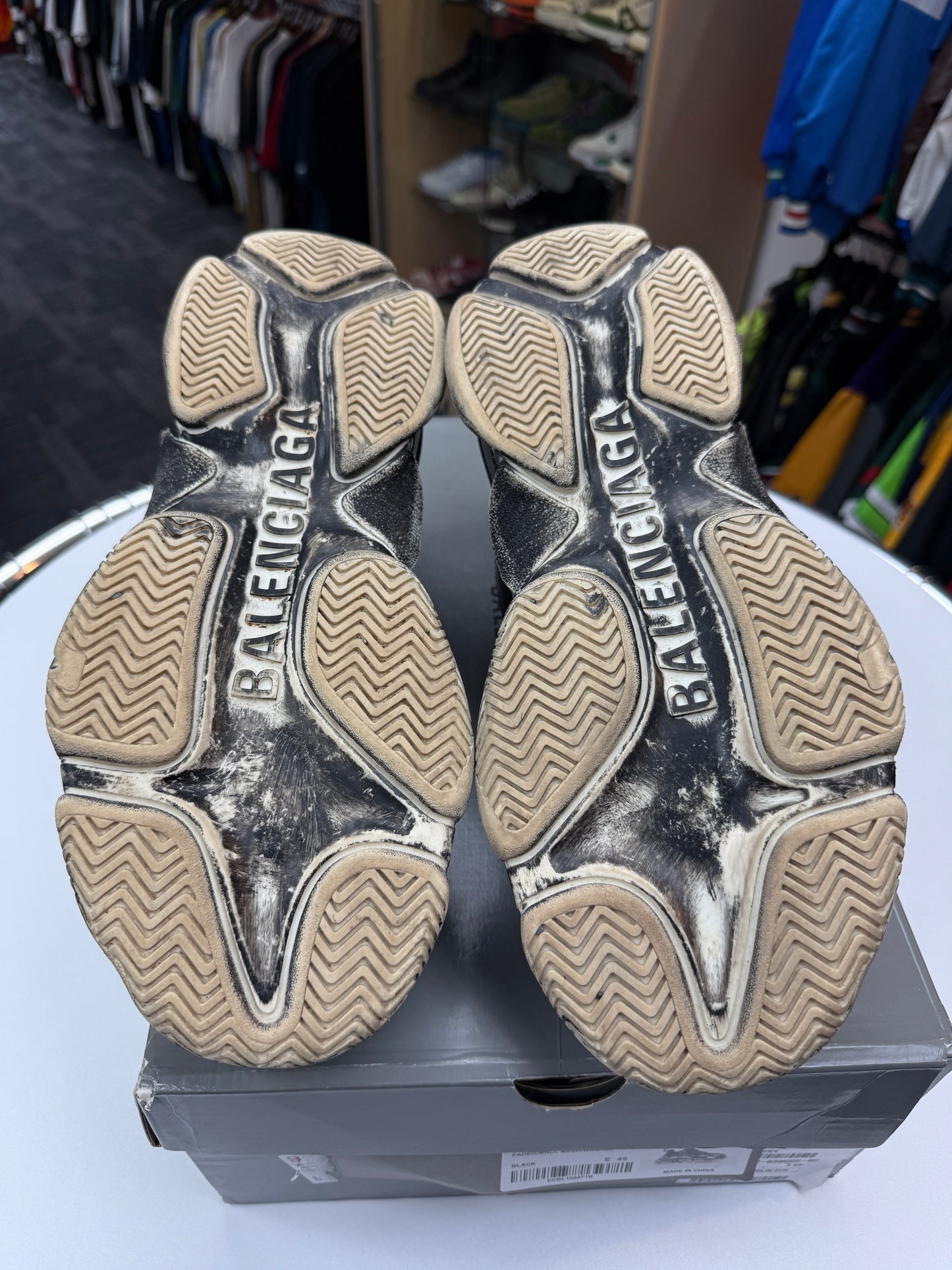 Preowned Faded Black Triple S Balenciaga