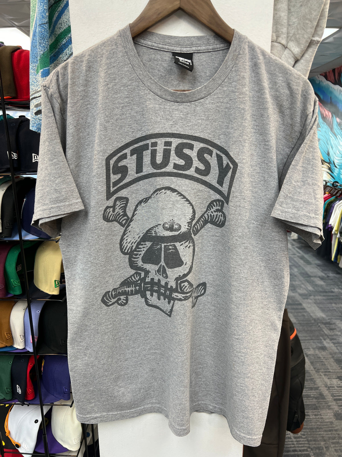 Stussy Captain Skull Grey Tee