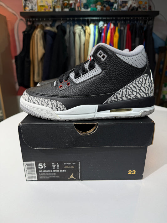 Preowned 2018 Black Cement Jordan 3