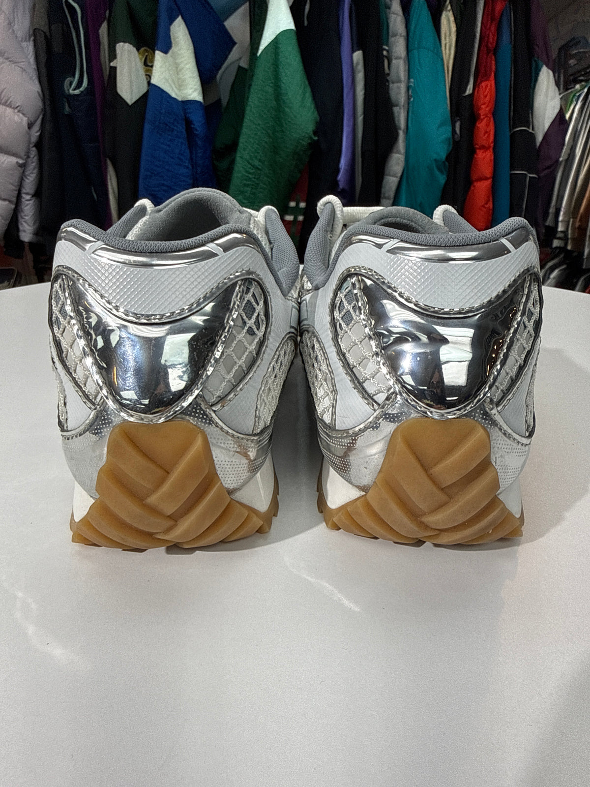 Preowned Bottega Veneta Orbit Sneaker Silver/White
