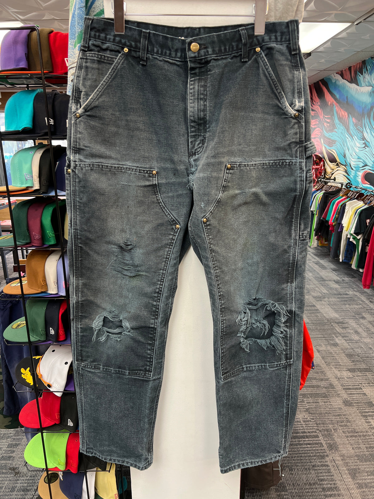 Vintage Carhartt Double Knee Pants Washed Black