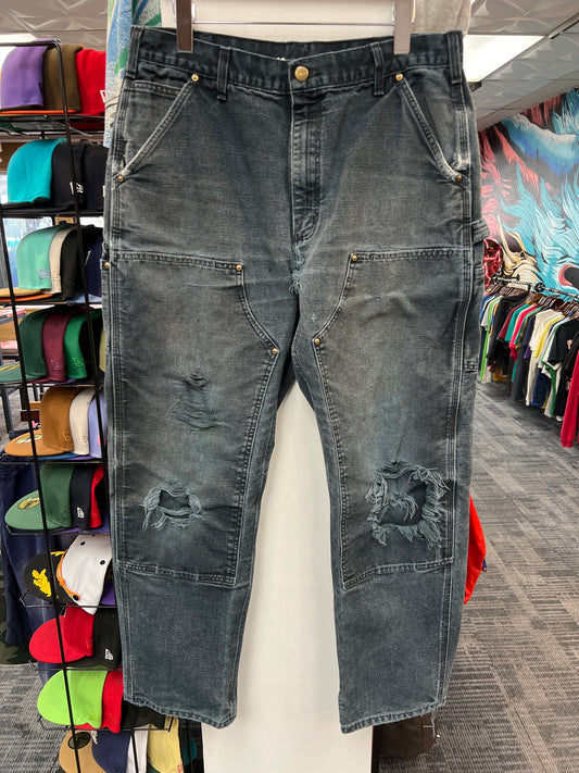 Vintage Carhartt Double Knee Pants Washed Black