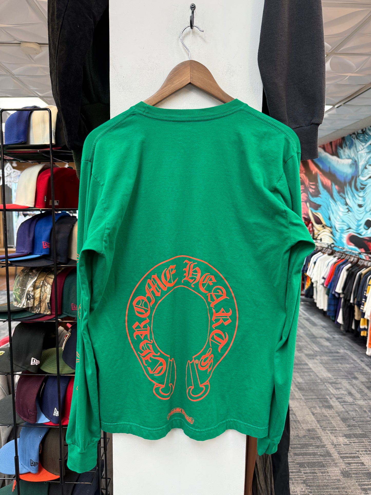 Chrome Hearts Green/Orange Horseshoe Logo Pocket L/S