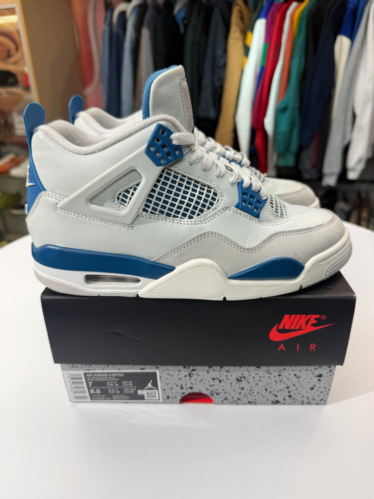 Preowned Military Blue Jordan 4