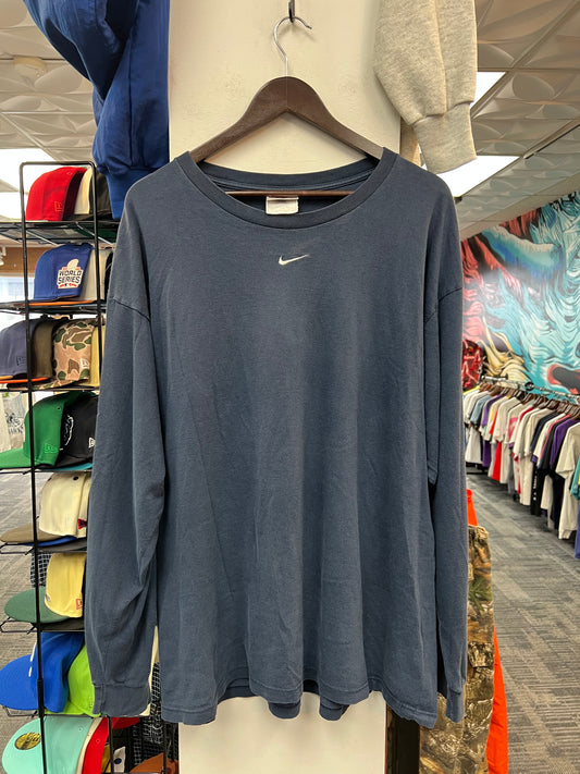 Vintage Nike Navy Center Swoosh Long Sleeve