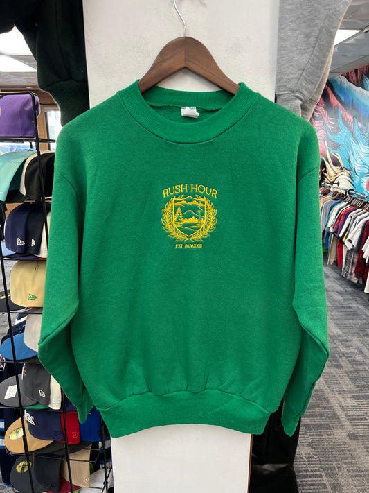 Rush Crest Green/Yellow “Reverse Sonics” Crewneck