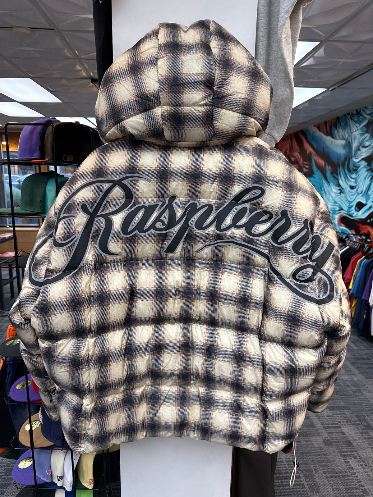GV Raspberry Hills Plaid Puffer Jacket
