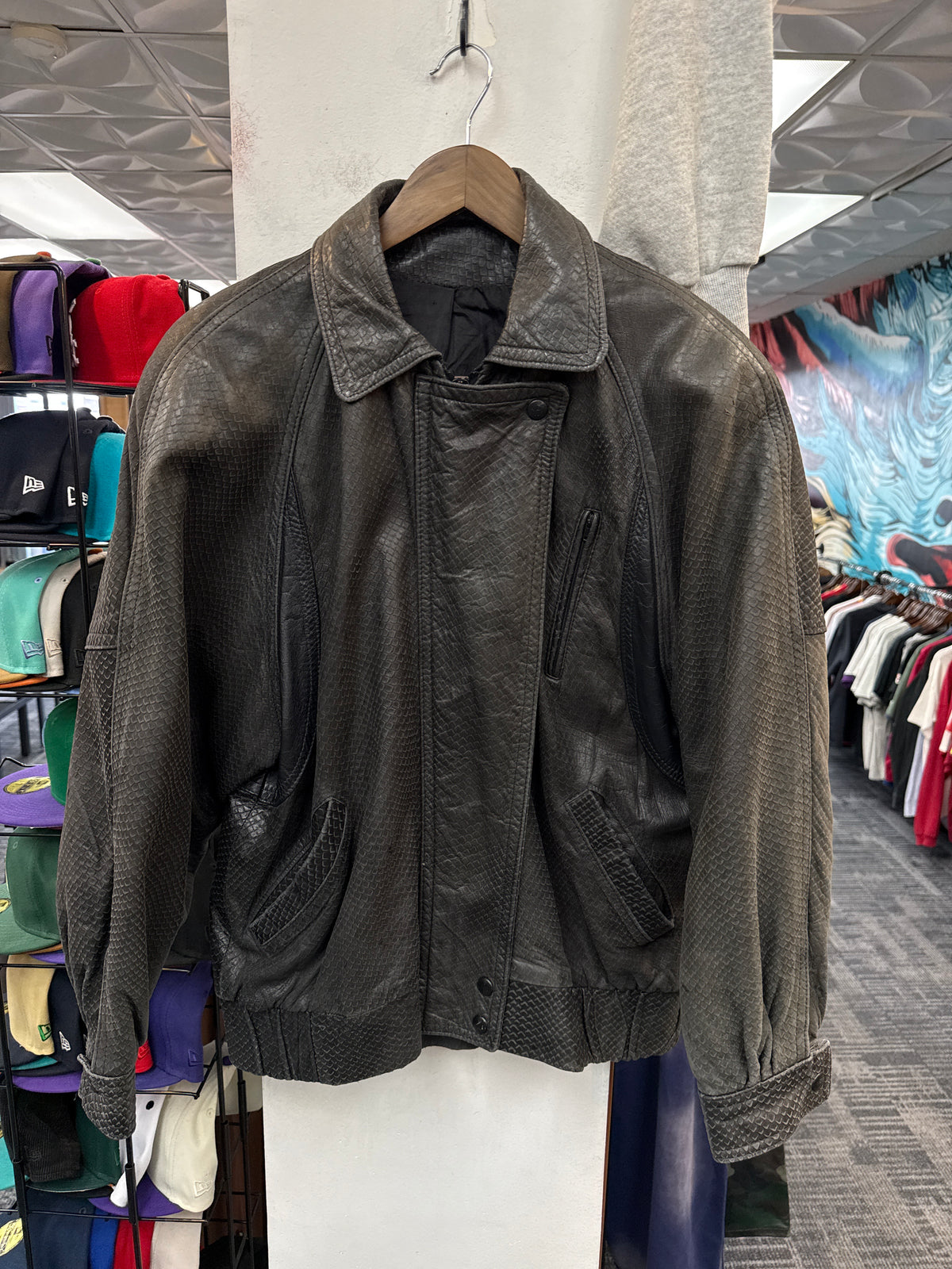 Vintage Textured Leather Jacket