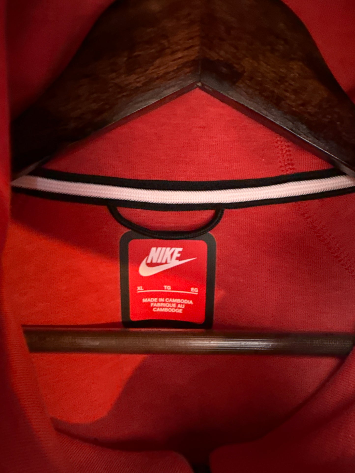 New Red Tech Fleece Zip Up Hoodie