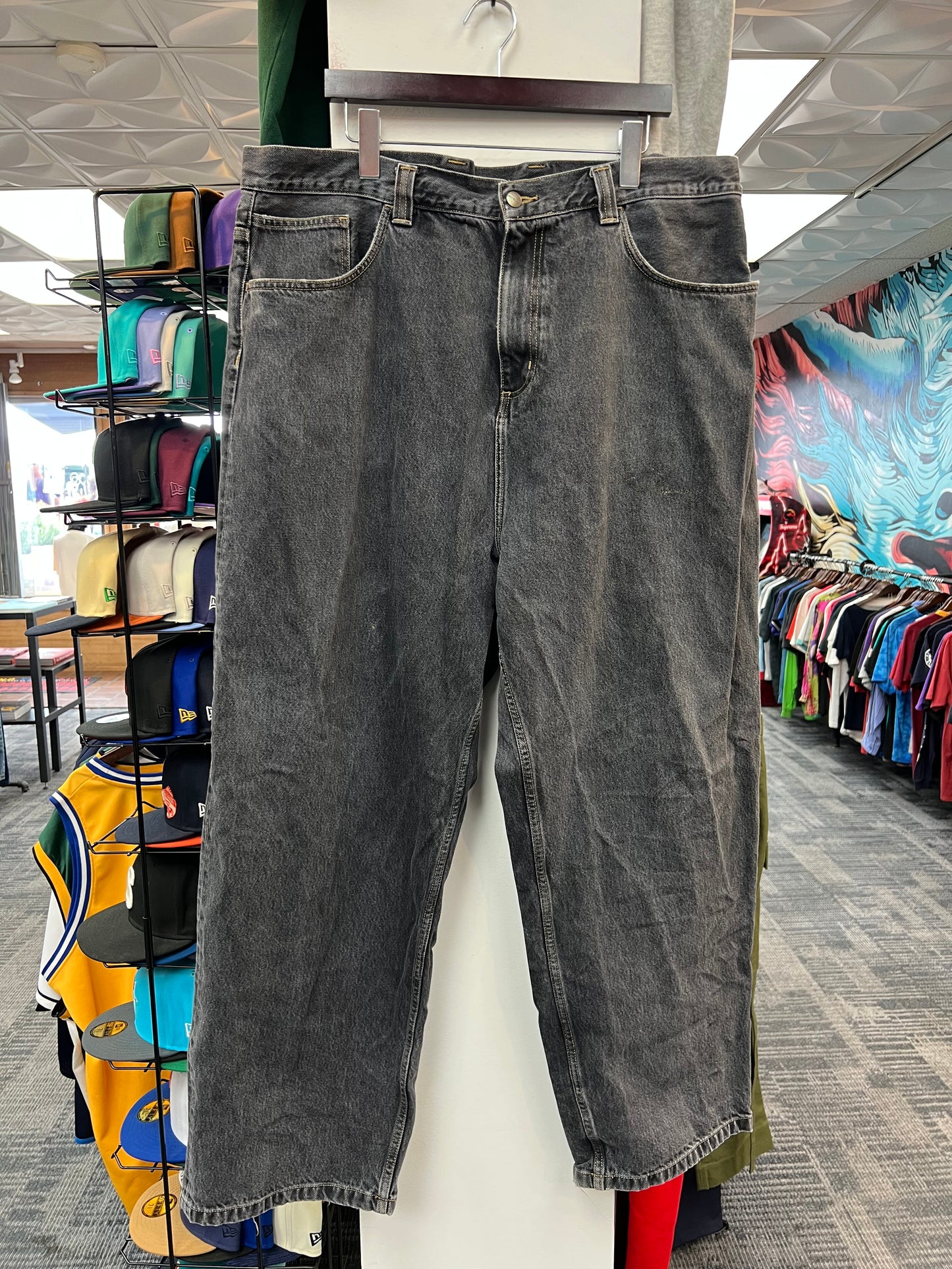 Carhartt WIP Washed Black Baggy Jeans