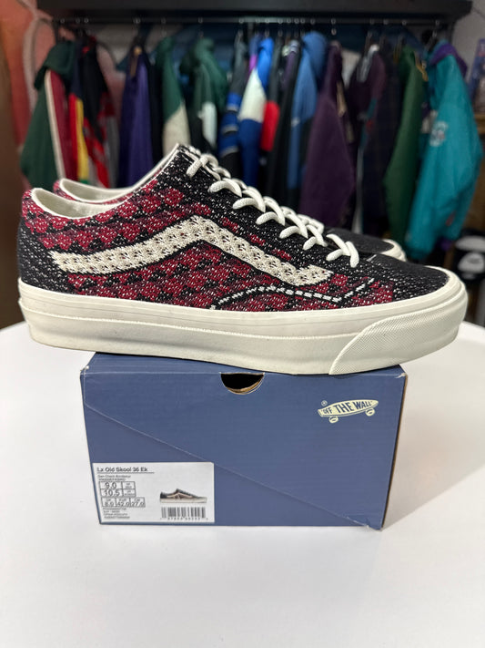 Preowned Vans Premium LX Old Skool 36 Knit Geo Check Red