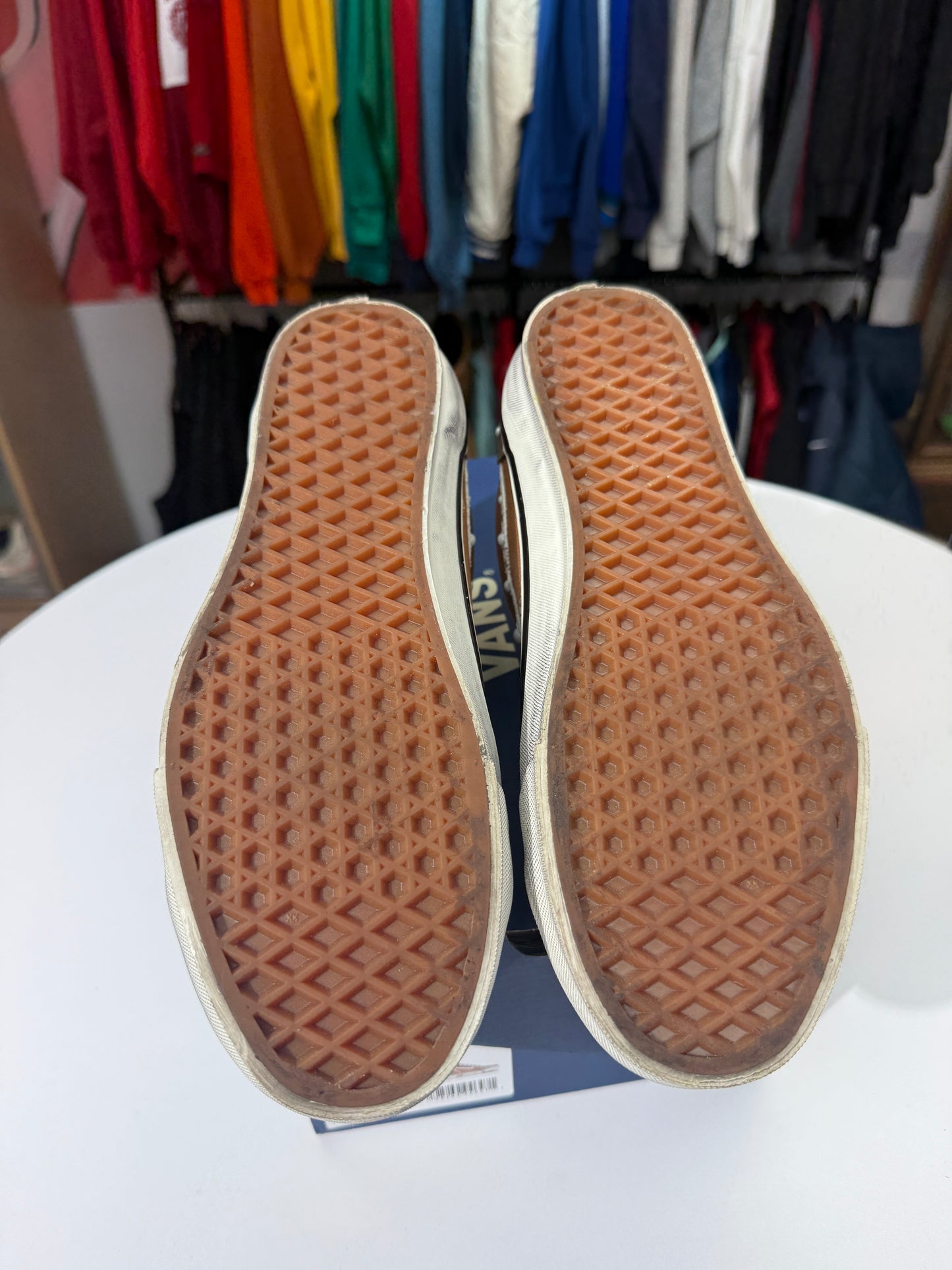 Preowned Cocoa Brown Pearlized Vans LX Old School 36