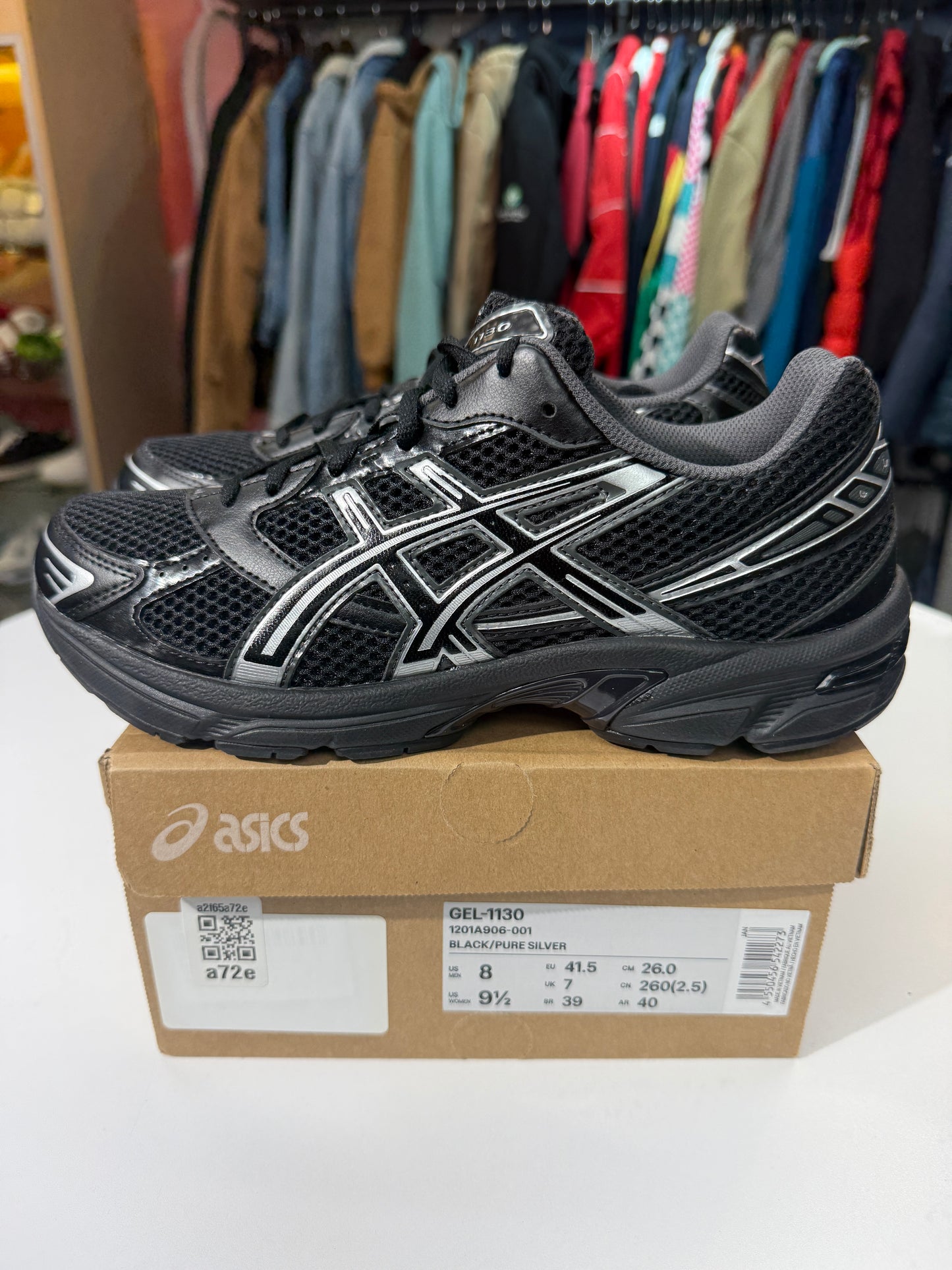 New Black Pure Silver Asics Gel-1130