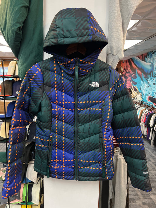 The North Face 550 Green-Pattern Puffer Jacket