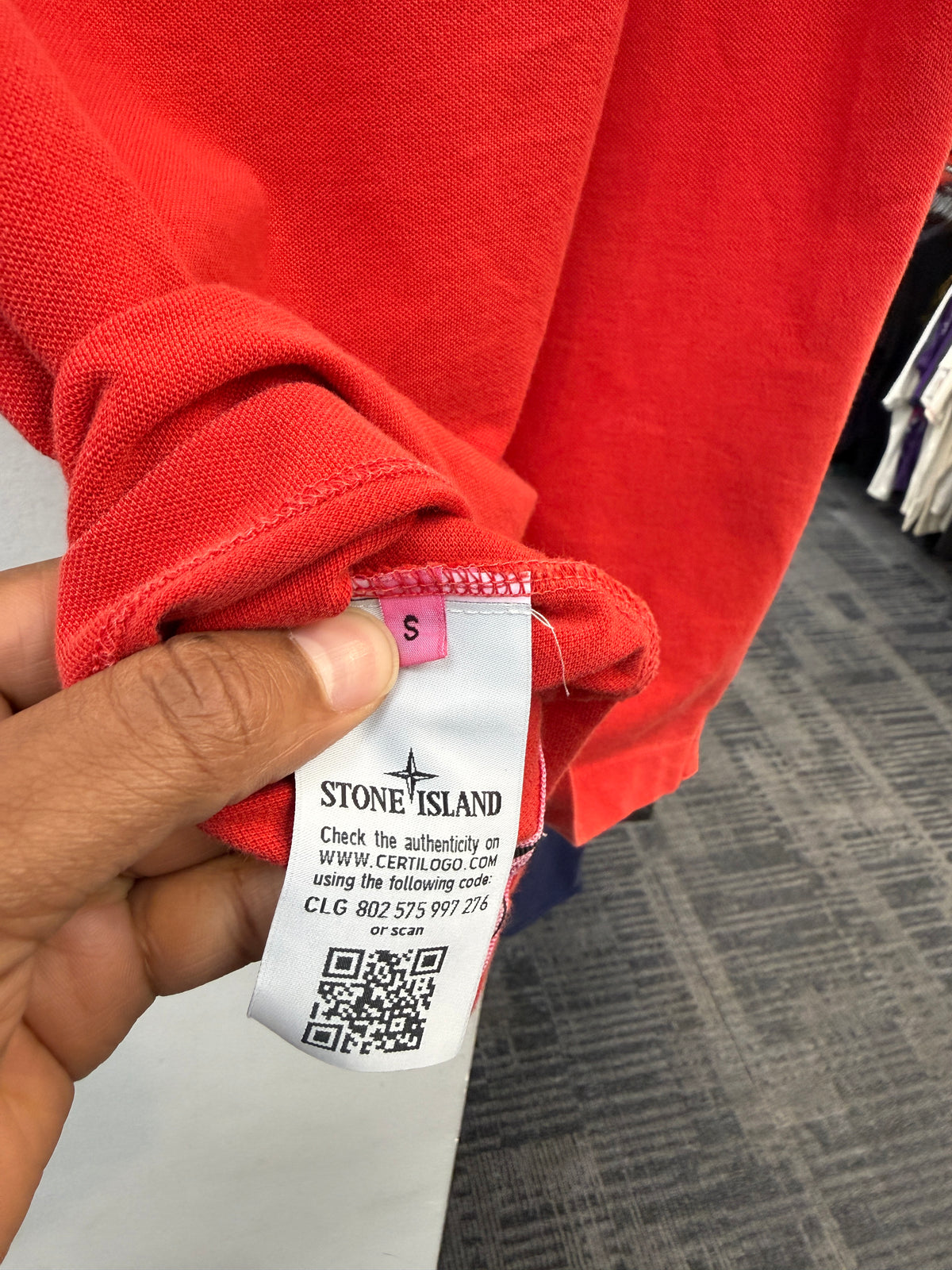 Stone Island Red Pique Polo Shirt