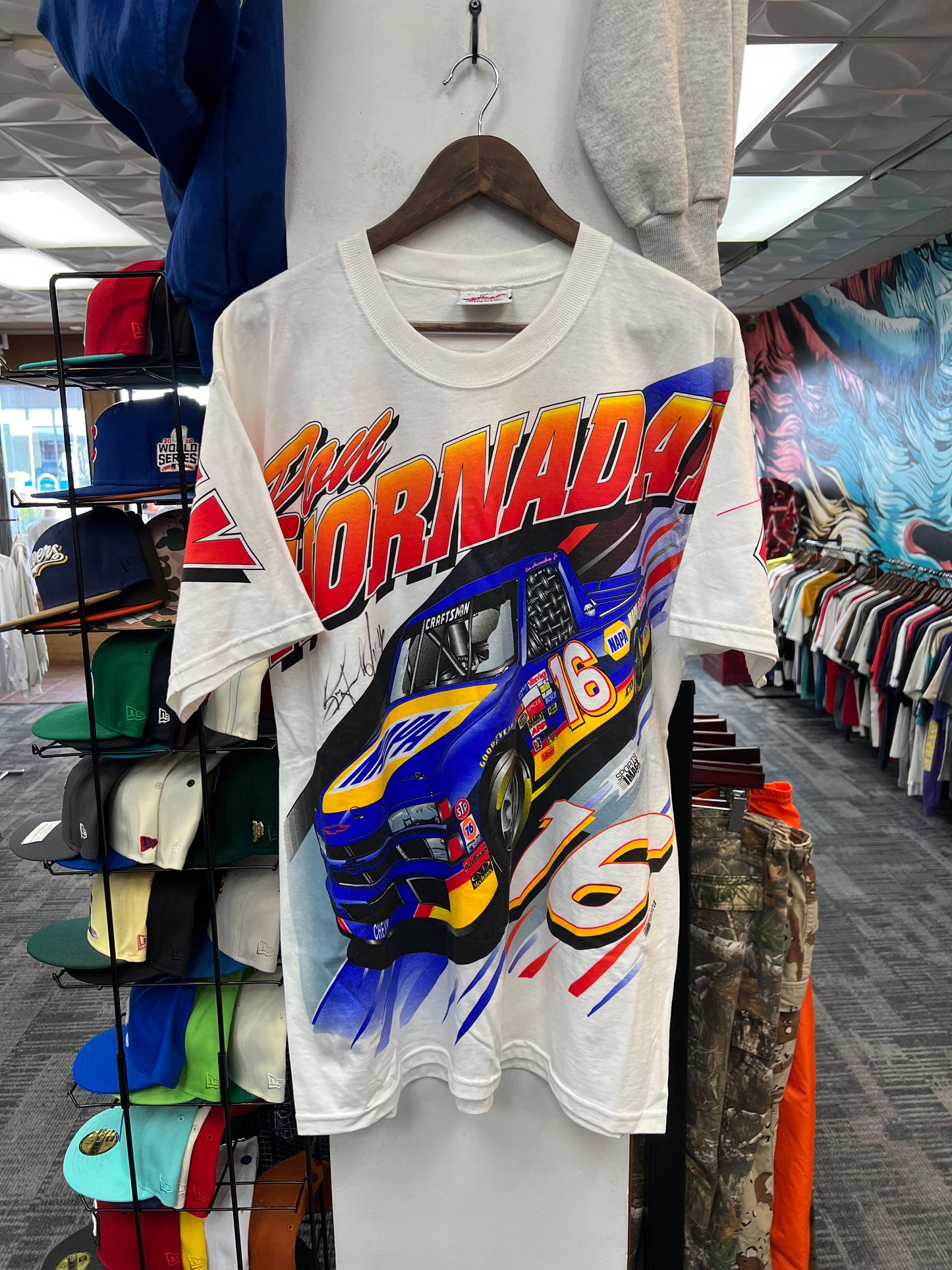 Vintage 1996 NASCAR Ron Hornaday AOP Tee