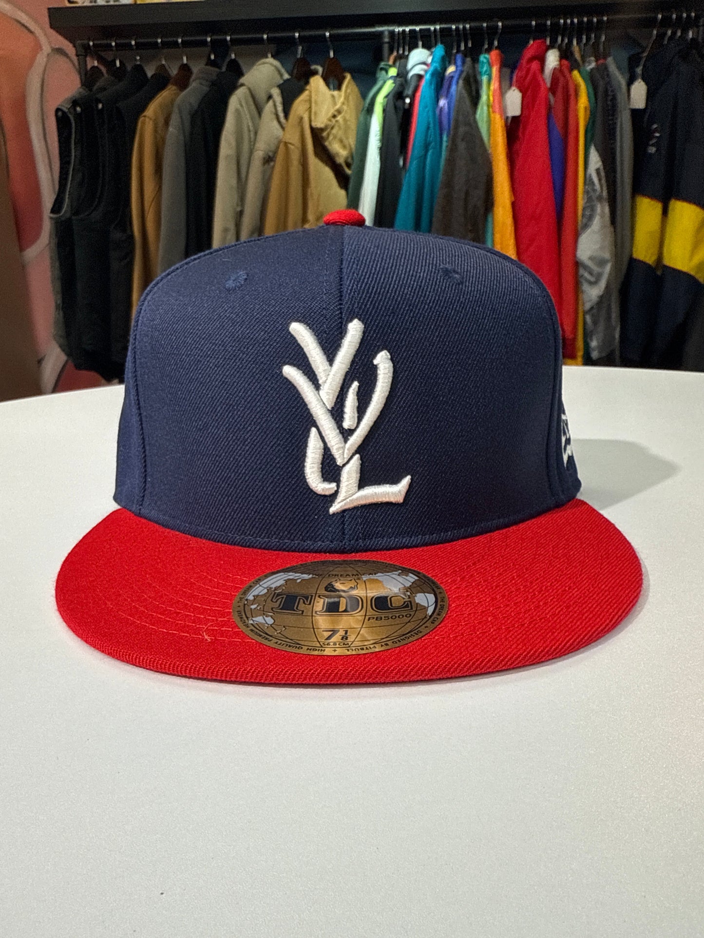 New Playboi Carti Opium YVL Fitted Hat (Navy/Red)